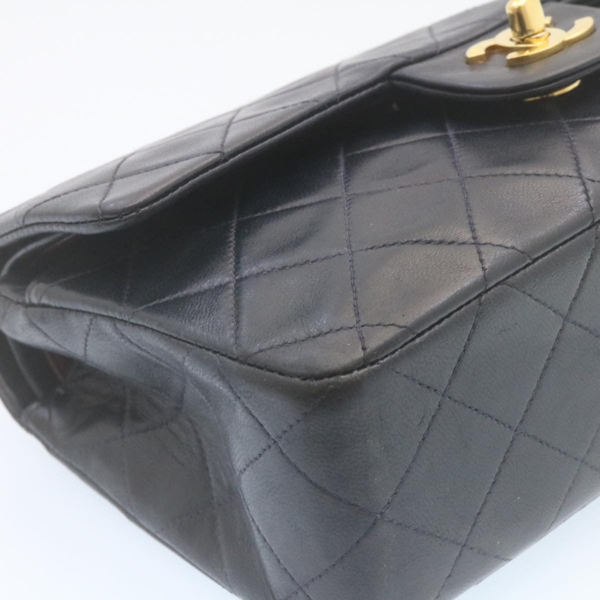 CHANEL Classic Matelasse 23 Chain Flap Shoulder Bag Lamb Skin Black  29130A