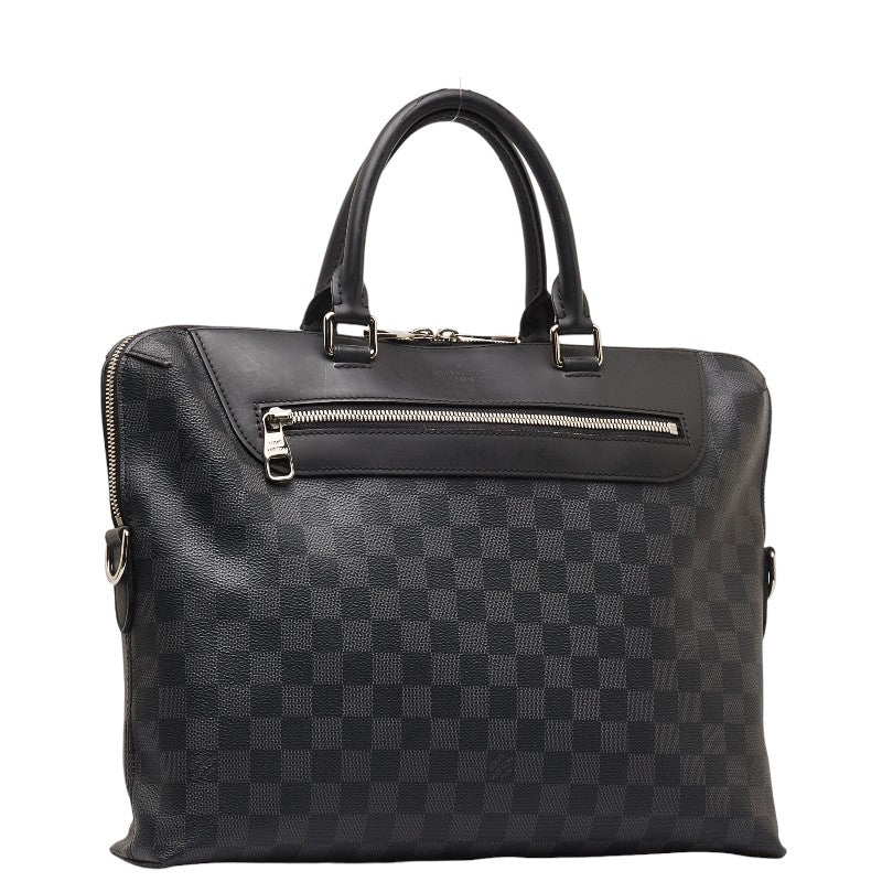 Louis Vuitton Damier Graphite PDJ NM Porte Document Jewel Handbag 2WAY N48260 Black PVC Leather Men LOUIS VUITTON
