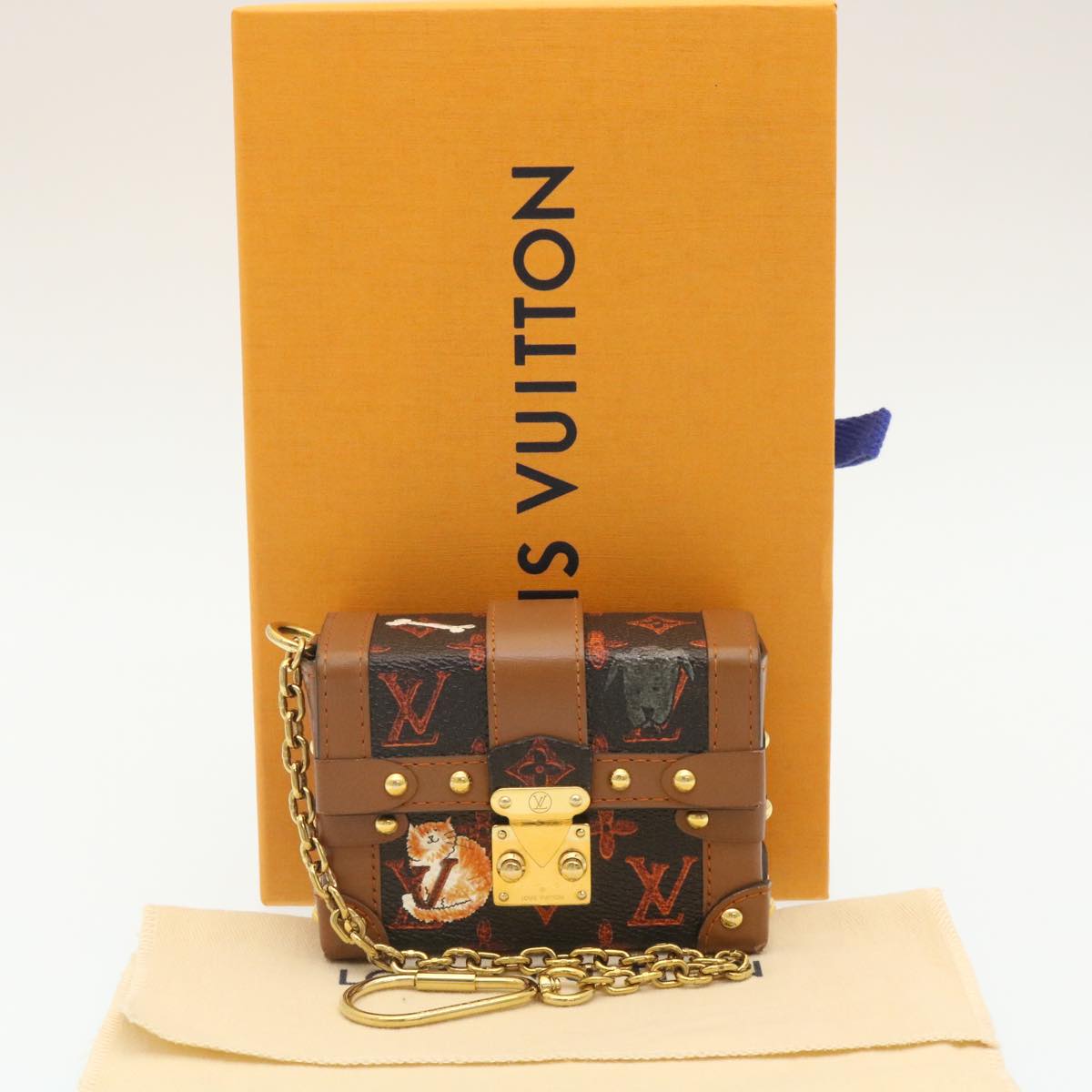 LOUIS VUITTON Monogram Catgram Essential Trunk Pouch M63892 LV 29169S