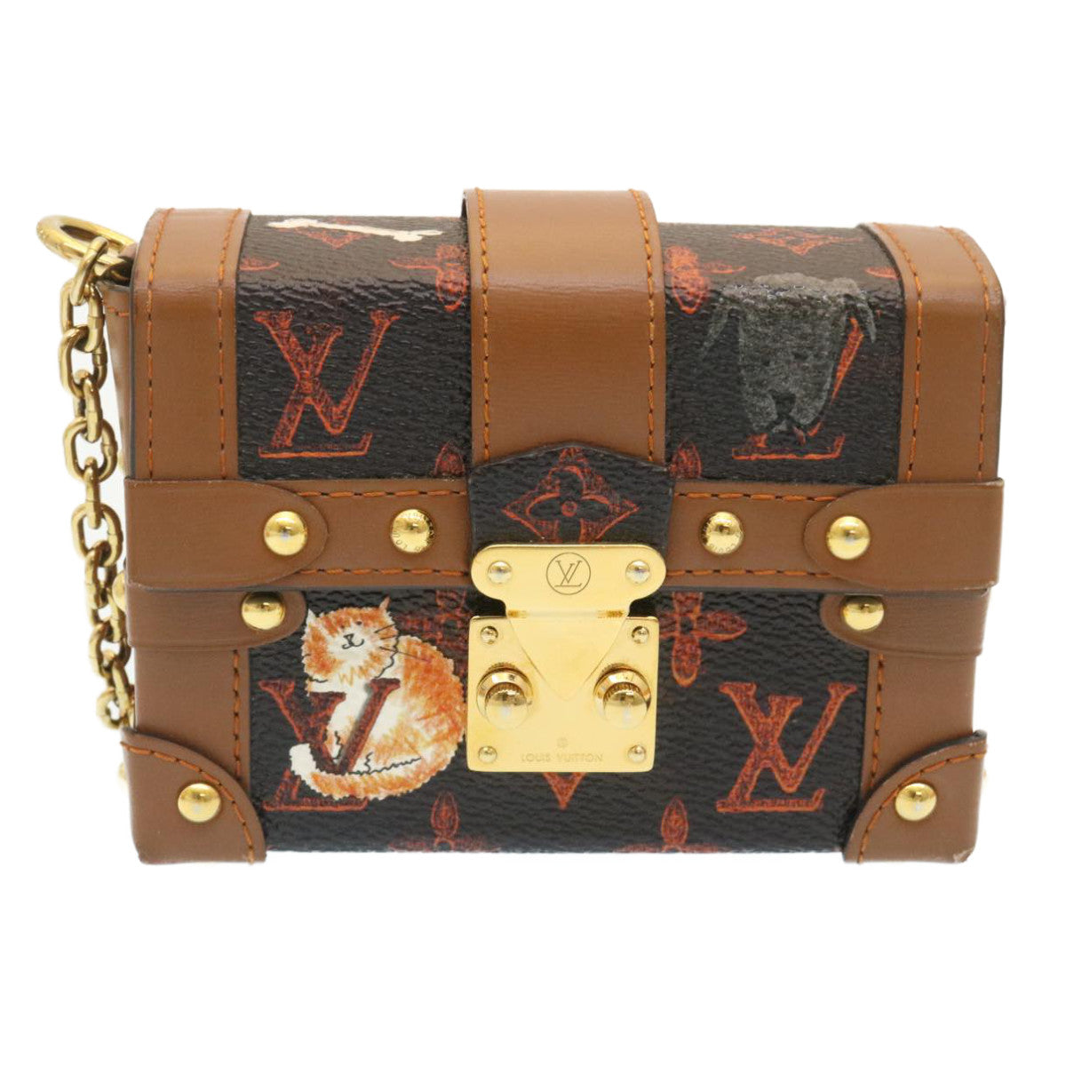LOUIS VUITTON Monogram Catgram Essential Trunk Pouch M63892 LV 29169S
