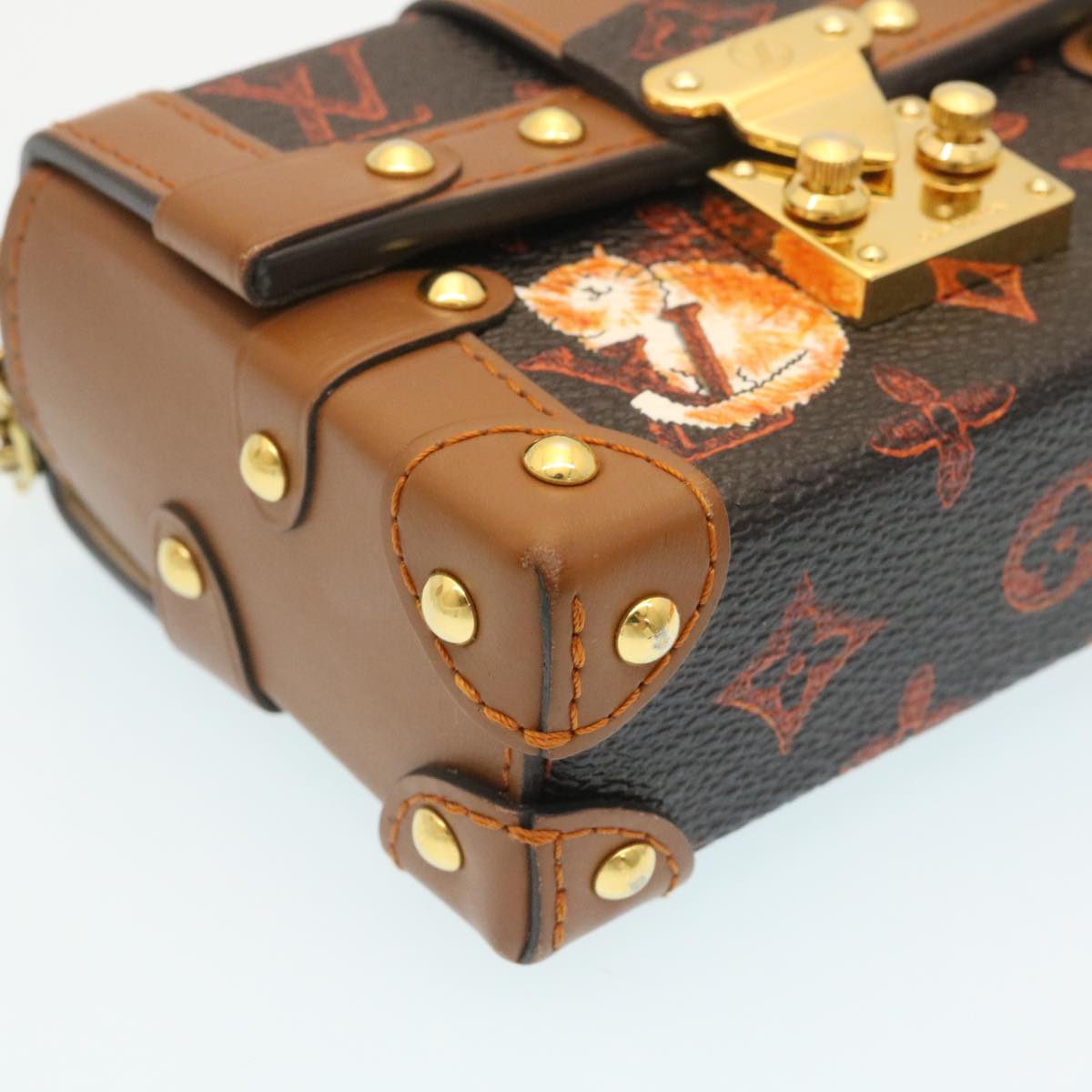 LOUIS VUITTON Monogram Catgram Essential Trunk Pouch M63892 LV 29169S
