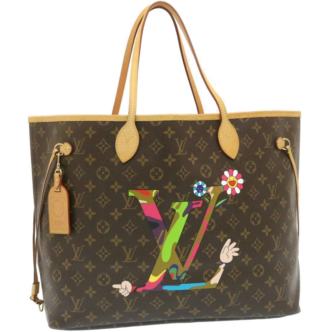 LOUIS VUITTON Monogram Neverfull GM Tote Bag Takashi Murakami M95560 29177S