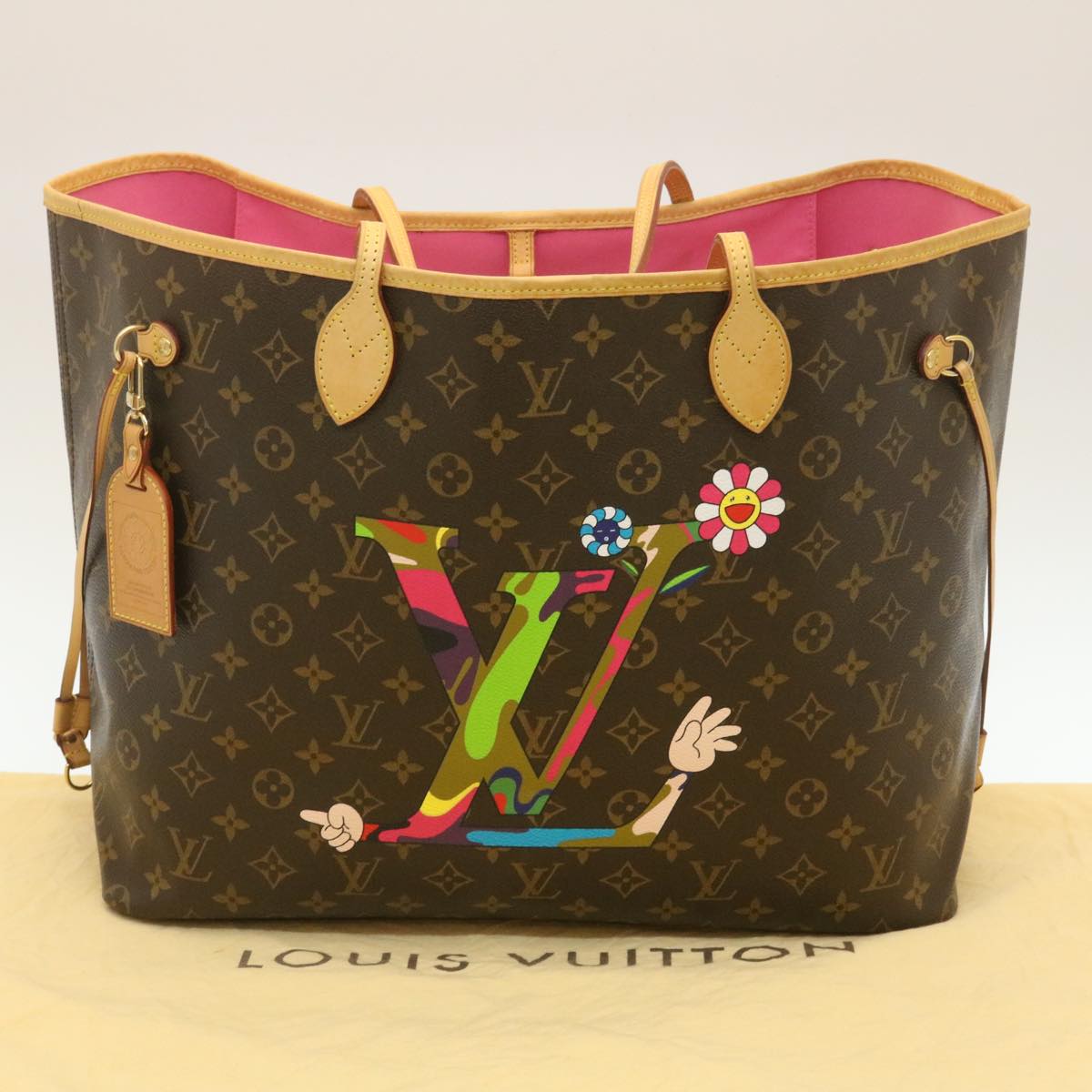 LOUIS VUITTON Monogram Neverfull GM Tote Bag Takashi Murakami M95560 29177S