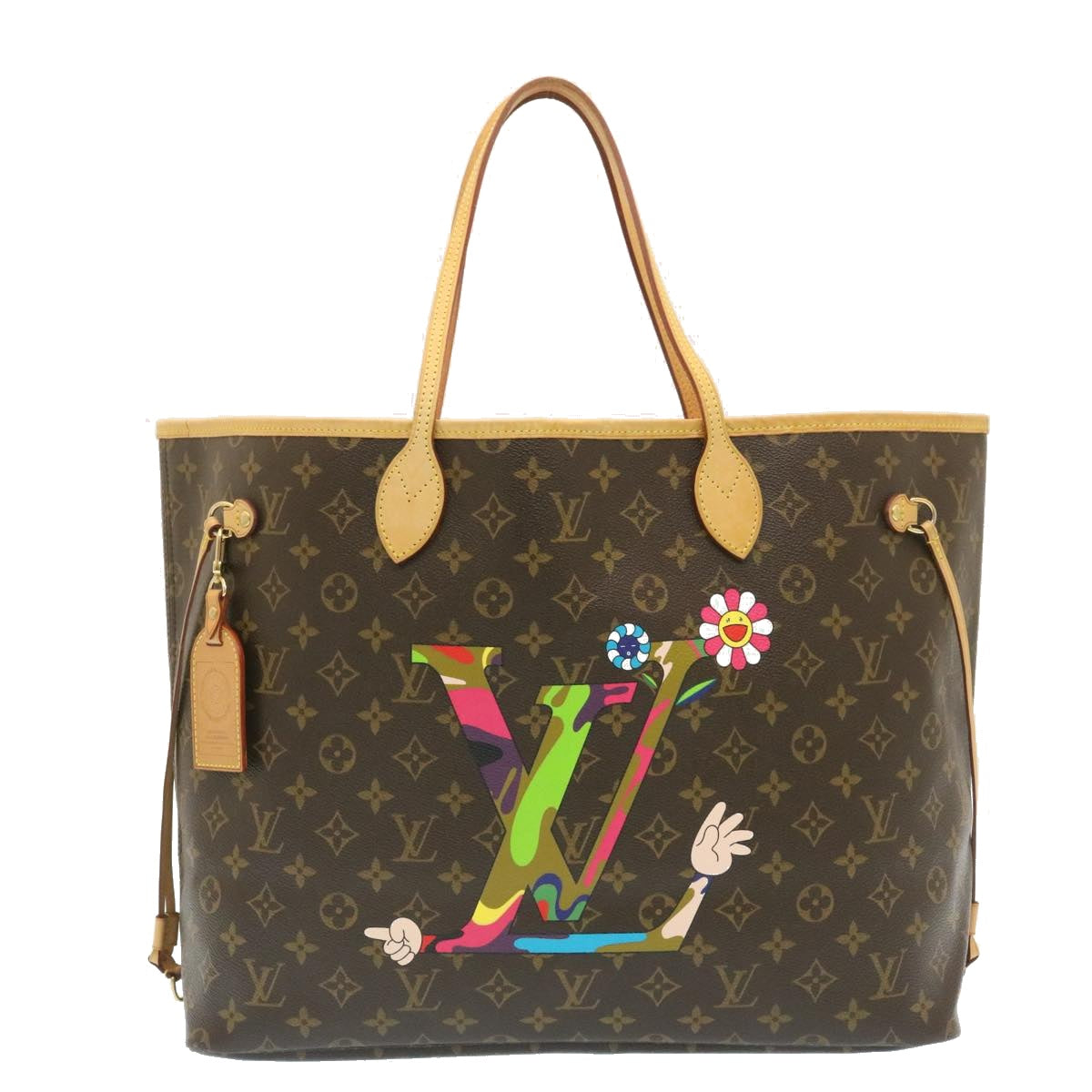 LOUIS VUITTON Monogram Neverfull GM Tote Bag Takashi Murakami M95560 29177S