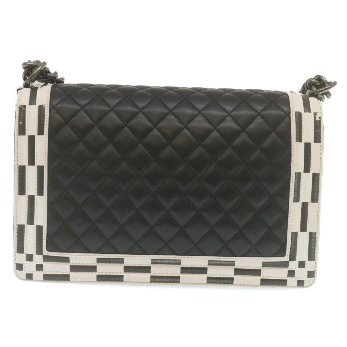 Luxury Chanel Matelasse Boy  Chain Shoulder Bag Lamb Skin Black CC  29190A