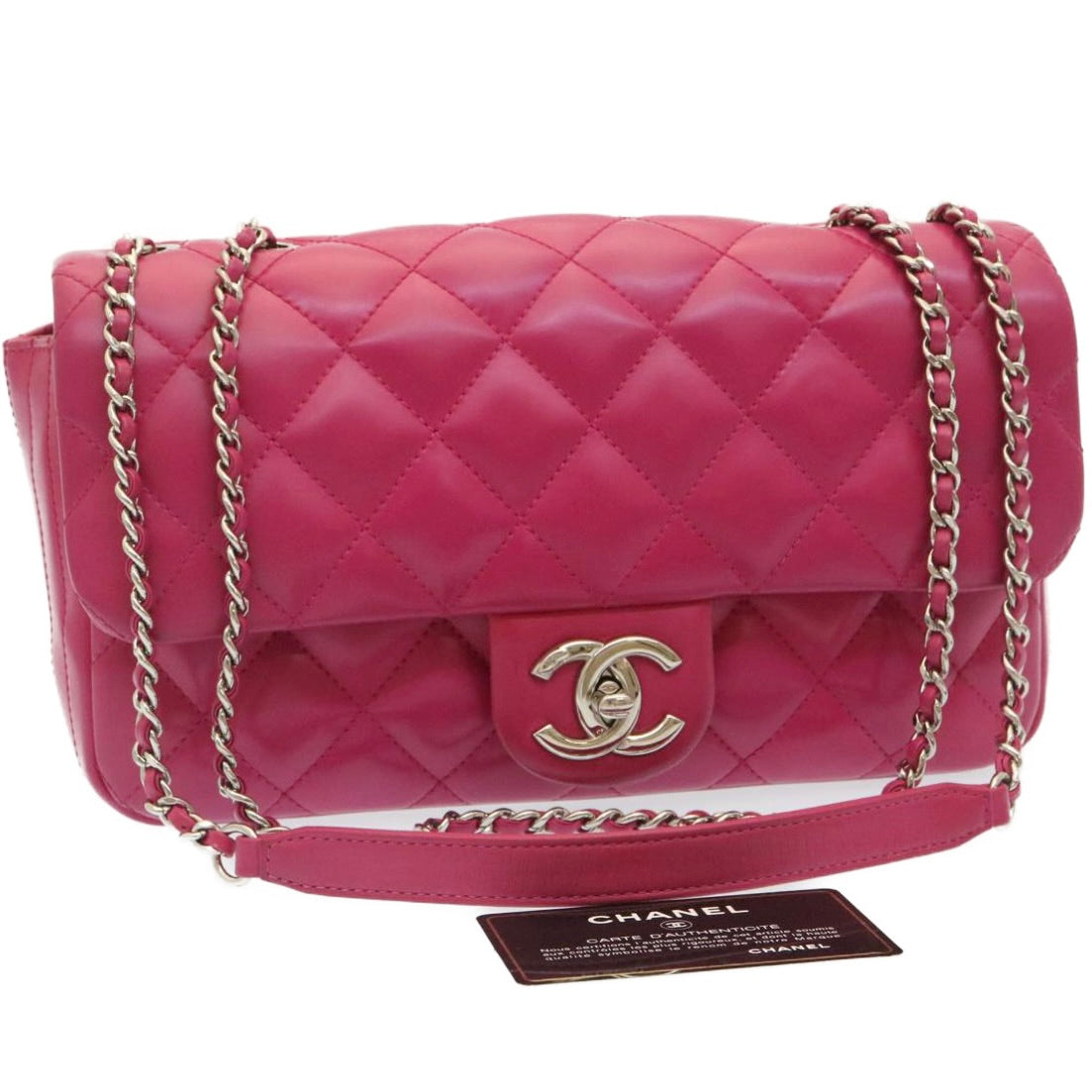 Luxury Chanel Matelasse Coco Rain Double Chain Shoulder Bag Lamb Skin Pink  29191A