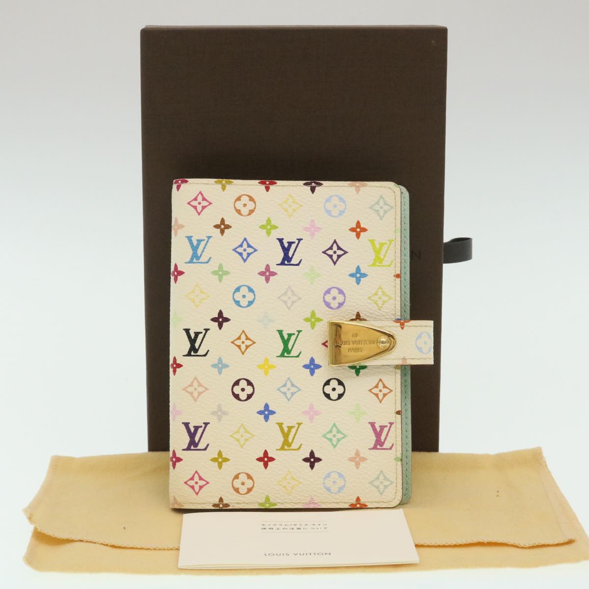 LOUIS VUITTON Multicolor Agenda Partonaire PM Day Planner Cover White 29218