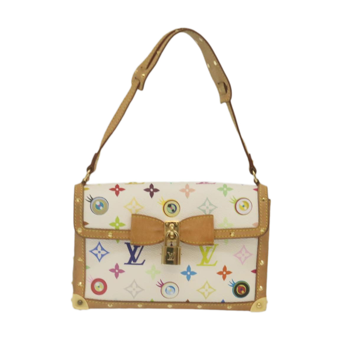 LOUIS VUITTON Monogram Pochette Eye Miss You Hand Bag White M92055 29328A