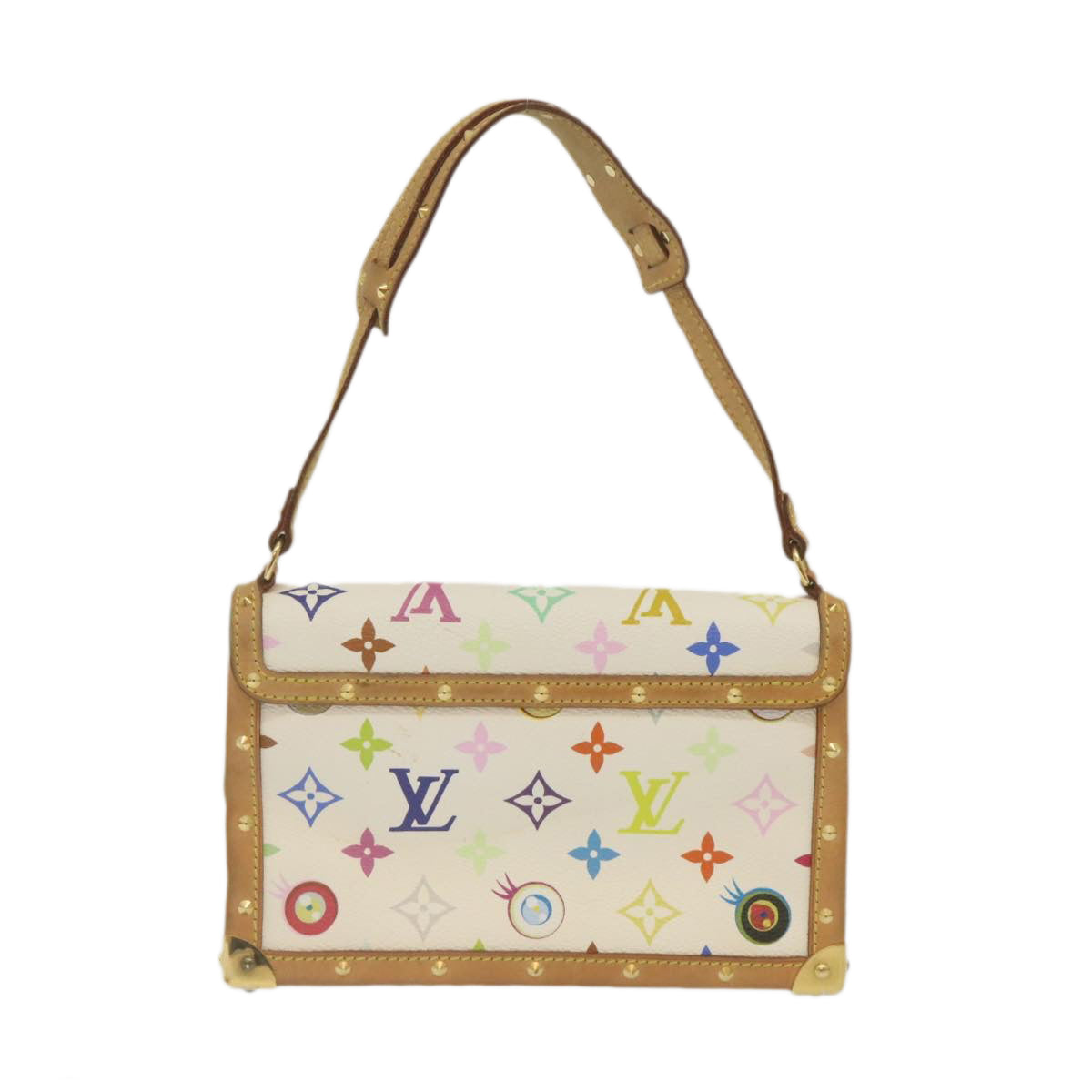 LOUIS VUITTON Monogram Pochette Eye Miss You Hand Bag White M92055 29328A