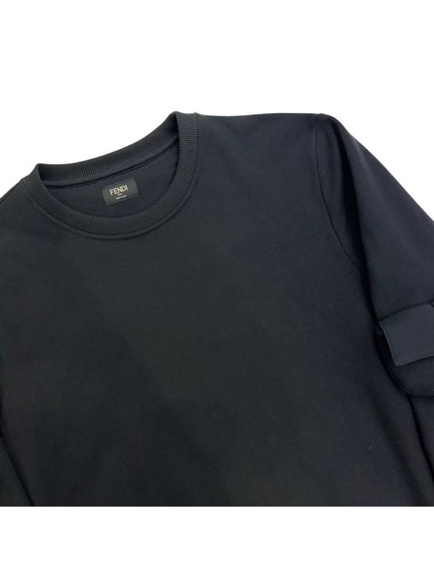 Luxury Fendi Baquette Crew Neck Cotton Sweatshirt Black