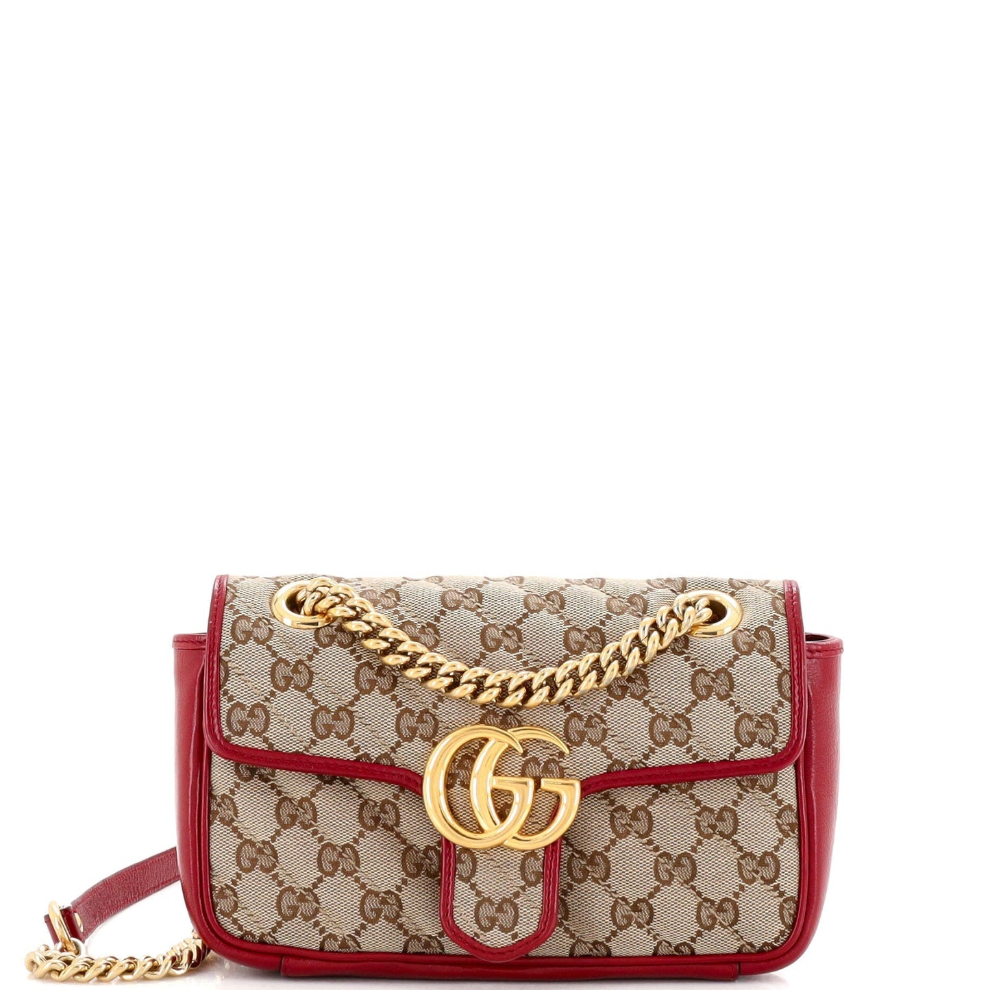 Luxury Gucci Trending 2025 GG Marmont Flap Bag Diagonal Quilted GG Canvas Mini