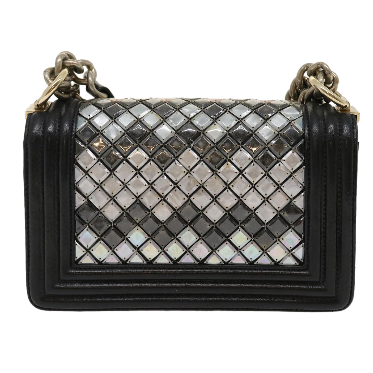 Luxury Chanel Boy  Chain Shoulder Bag Tile Black Multicolor CC  29551A