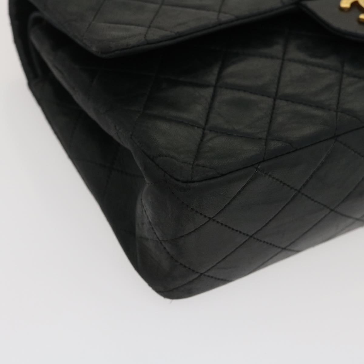 CHANEL Classic Matelasse 25 Chain Flap Shoulder Bag Lamb Skin Black  29592A