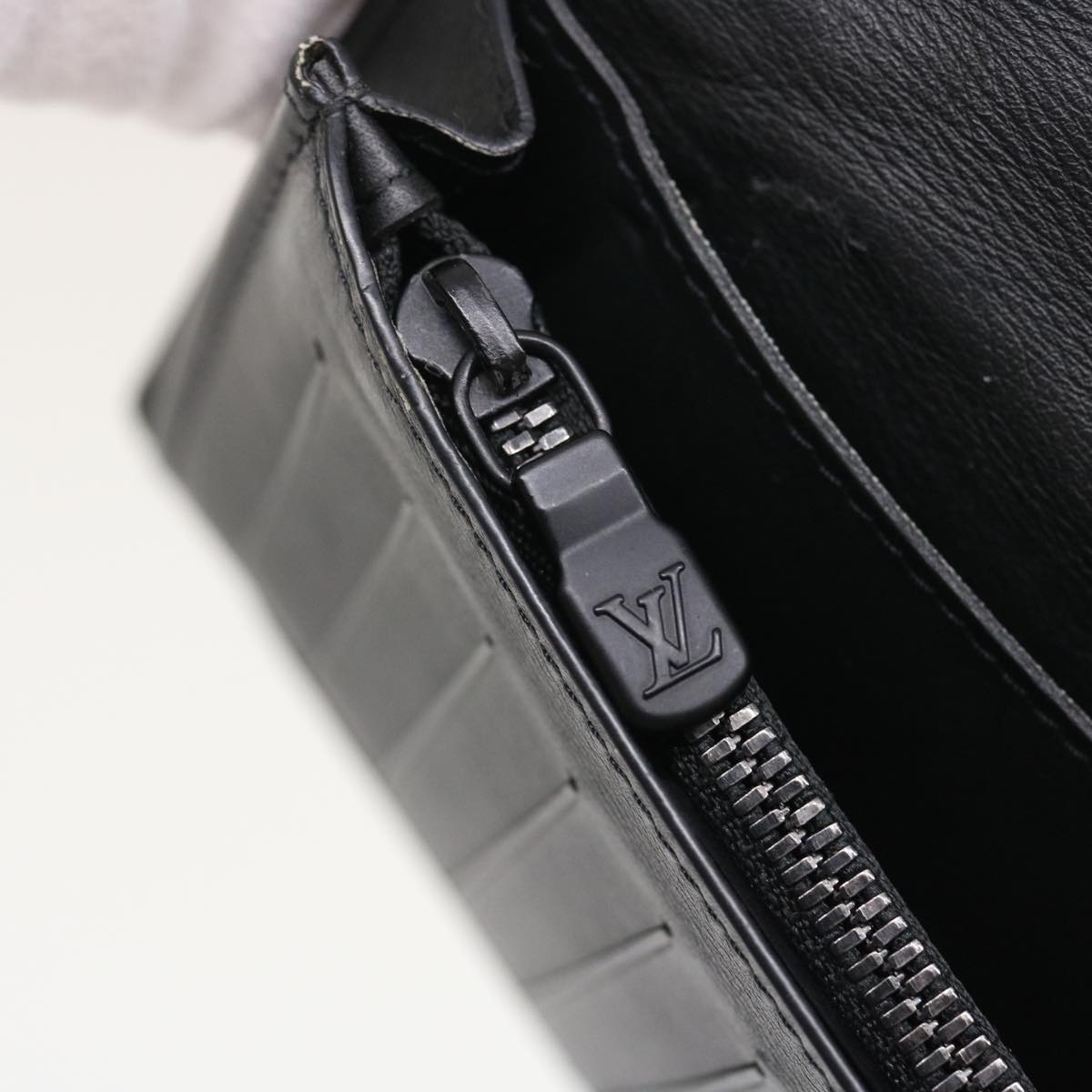 LOUIS VUITTON Monogram Shadow Portefeuille Brazza Wallet Black N60017 29752
