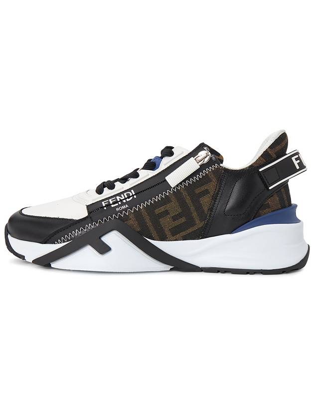 Luxury Fendi Flow FF Jacquard Leather Running Low Top Sneakers Black
