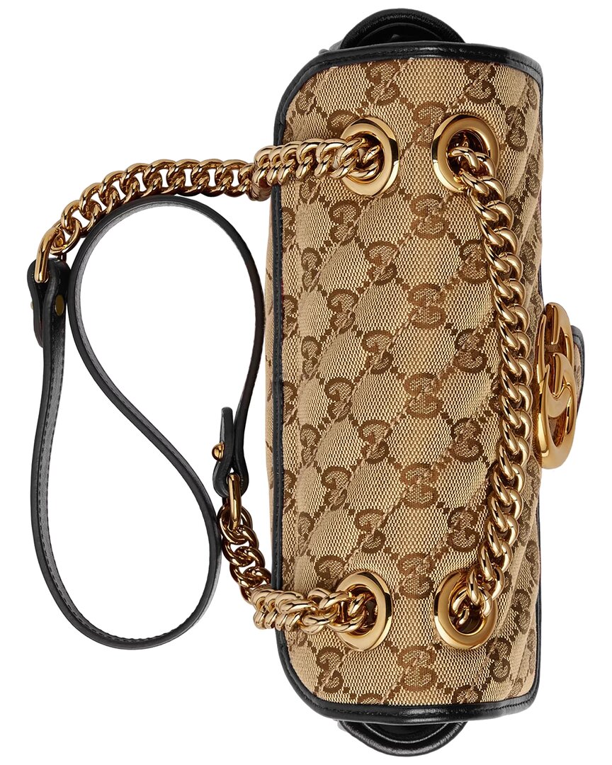 Luxury Gucci Trending 2025 Marmont Mini GG Canvas & Leather Shoulder Bag