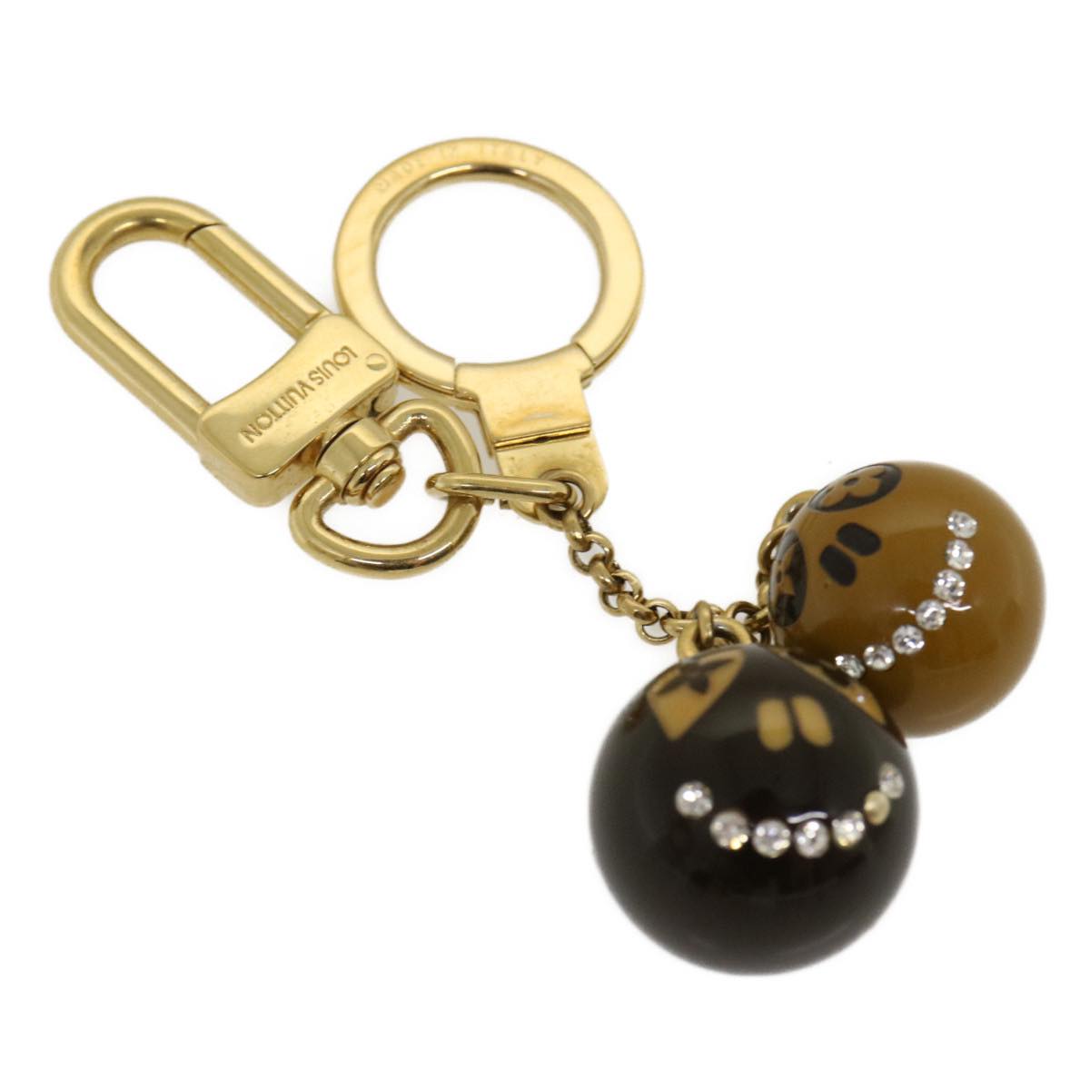 LOUIS VUITTON Porte Cles Jack & Lucy Key Holder Brown Gold M65376 LV 29933A