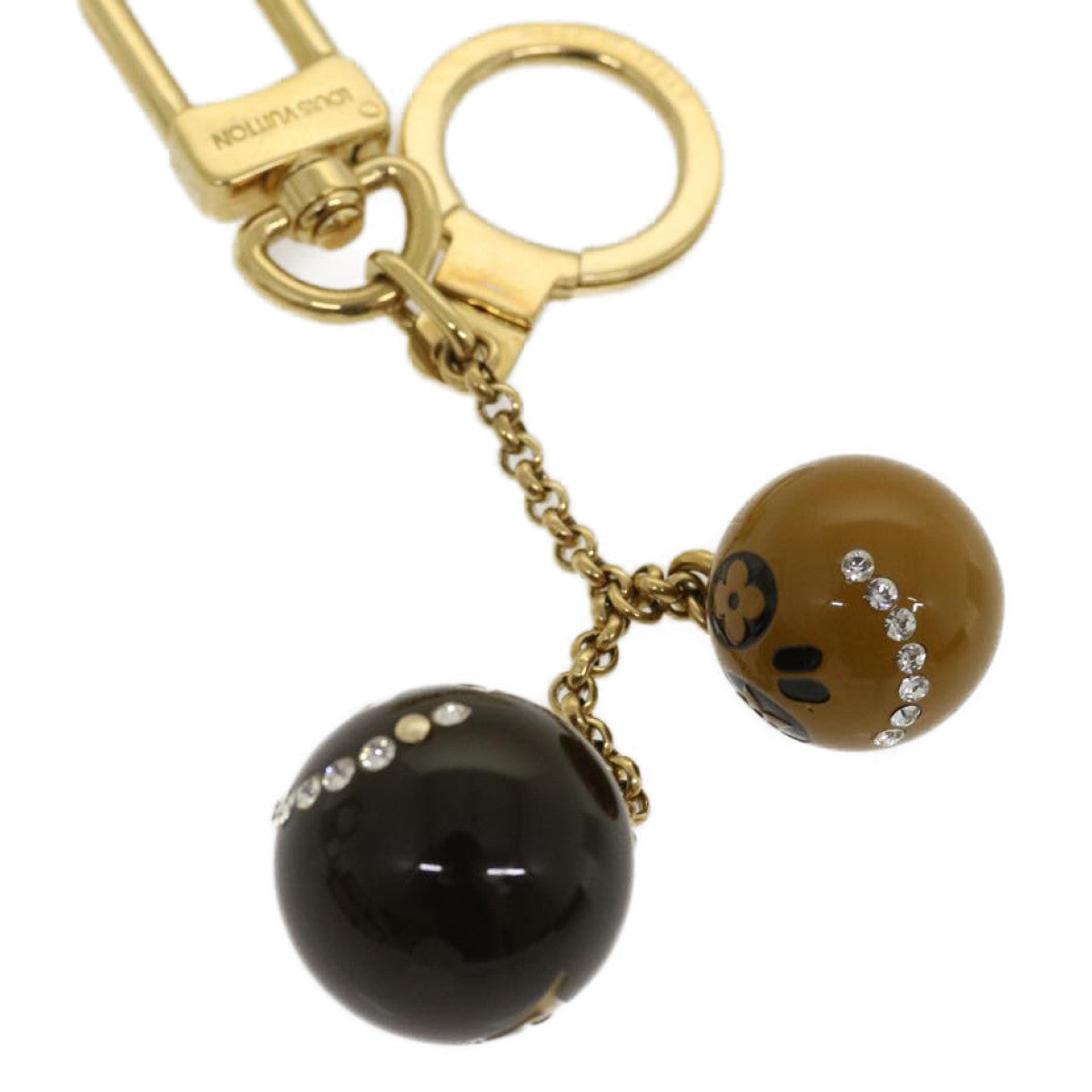 LOUIS VUITTON Porte Cles Jack & Lucy Key Holder Brown Gold M65376 LV 29933A
