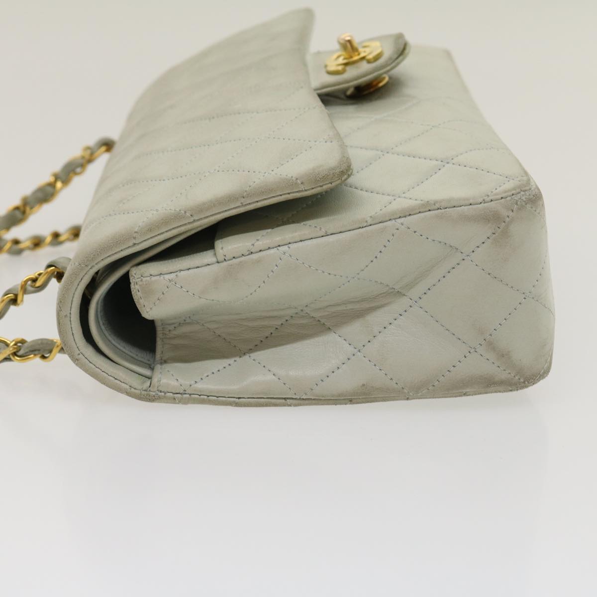 CHANEL Classic Matelasse 25 Double Chain Flap Shoulder Bag Lamb Skin  29961A
