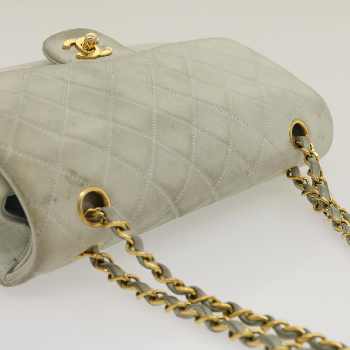CHANEL Classic Matelasse 25 Double Chain Flap Shoulder Bag Lamb Skin  29961A