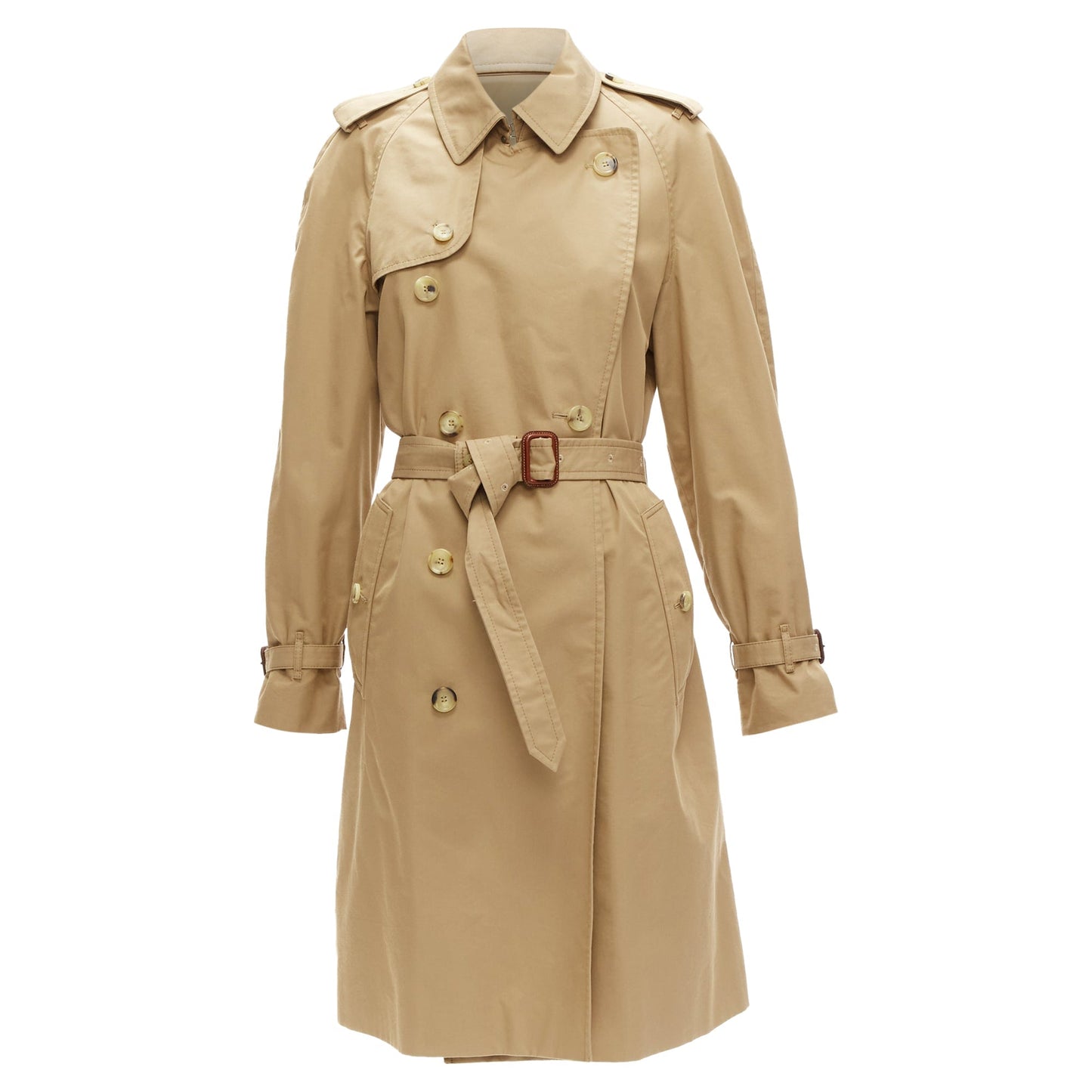 Gucci sequins tiger flower embroidery belted trench coat