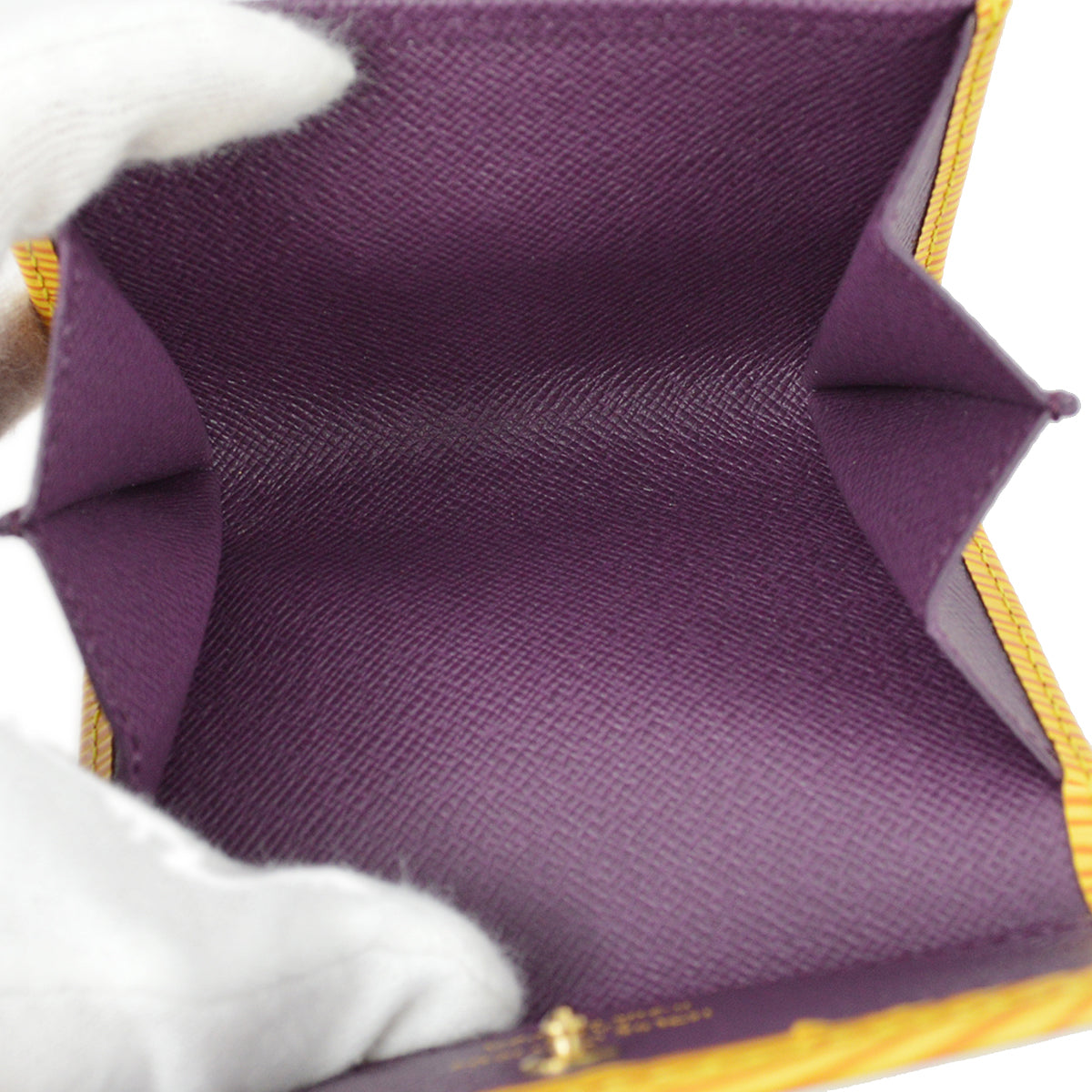 Louis Vuitton 2002 Yellow Epi Porte Mannaie Simple Coin Purse Wallet M63419