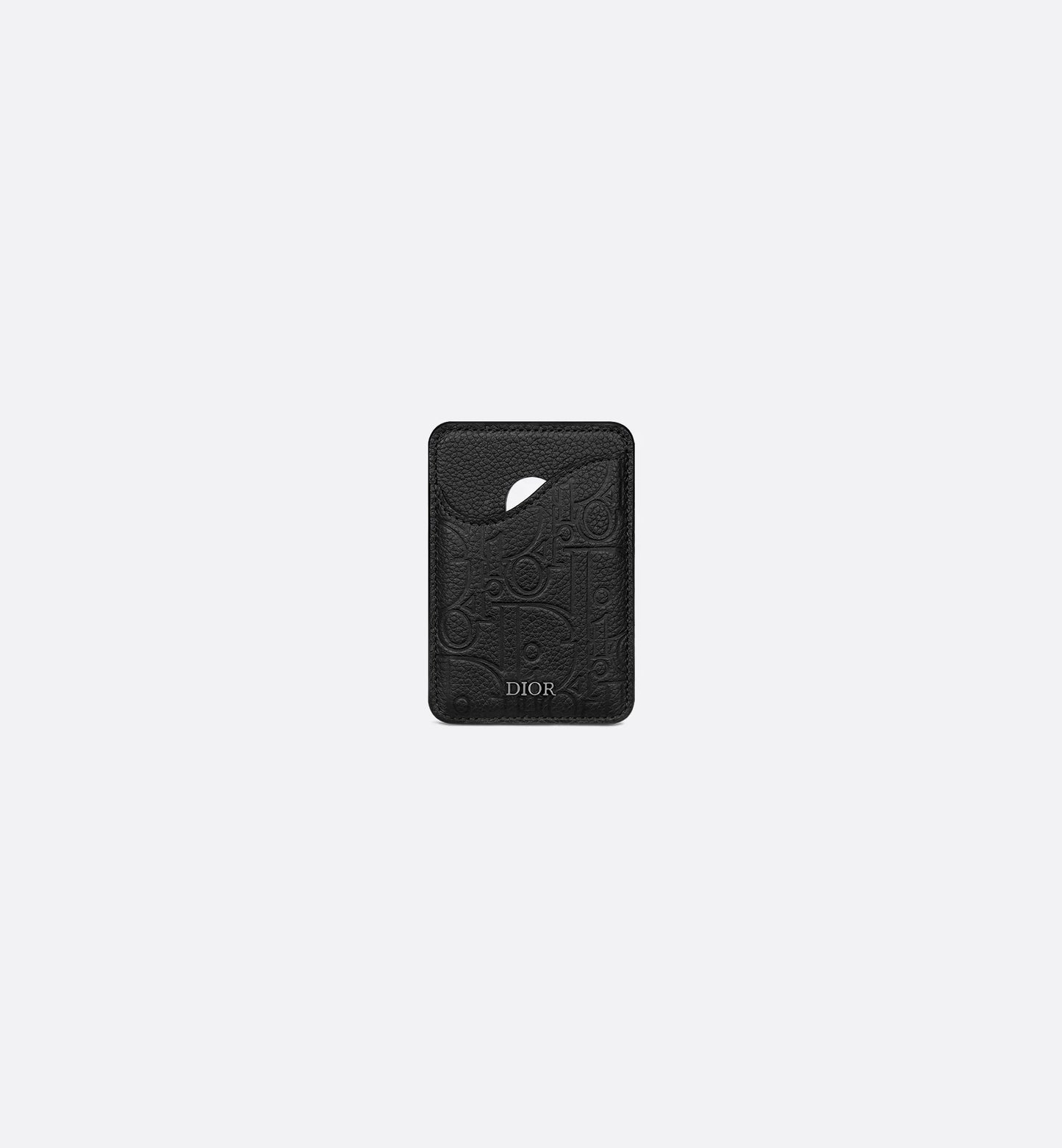 Saddle Magnetic Card Holder Deep Gray Luxury DiorGravity Leather