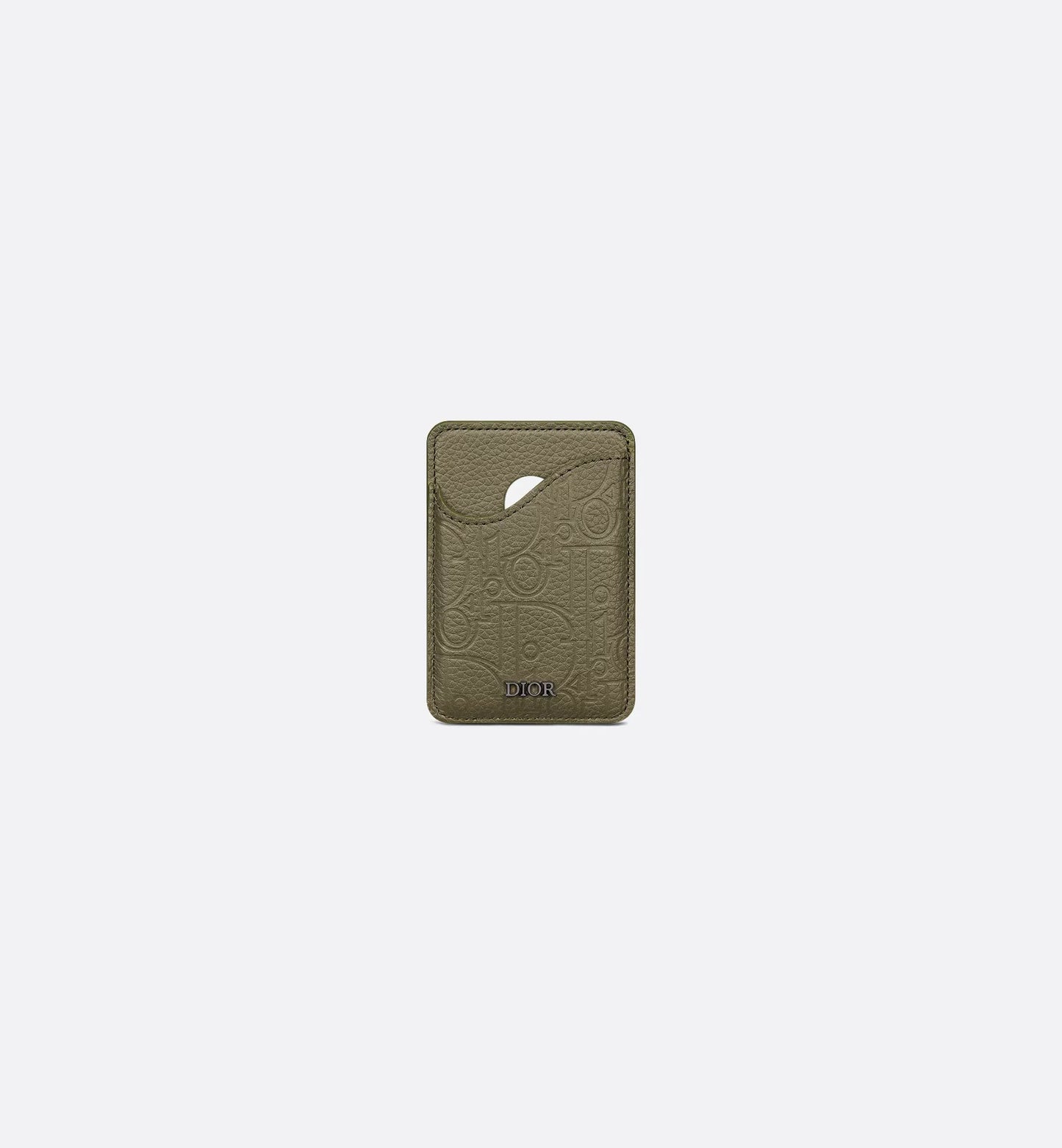 Saddle Magnetic Card Holder Deep Gray Luxury DiorGravity Leather