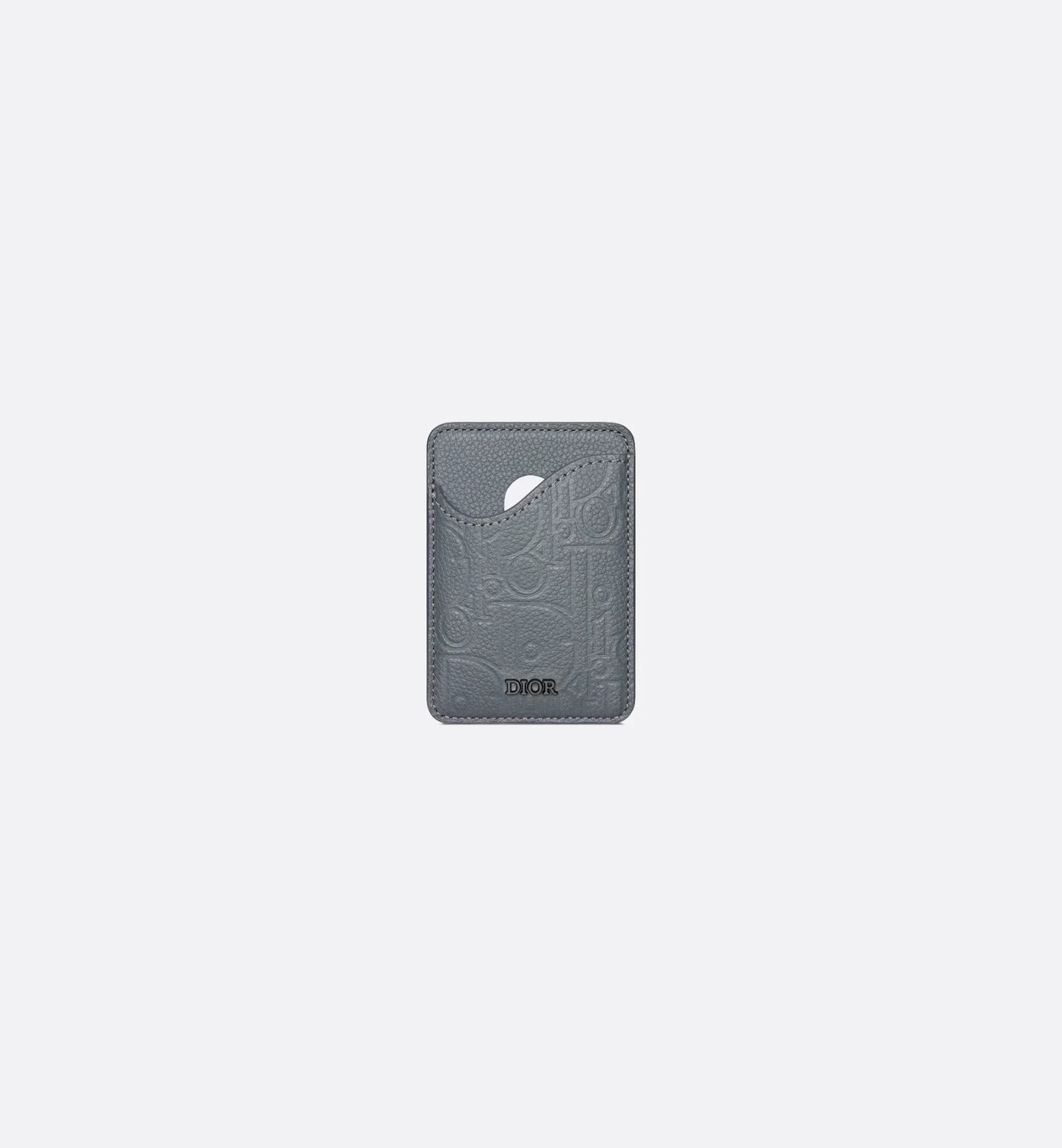 Saddle Magnetic Card Holder Deep Gray Luxury DiorGravity Leather