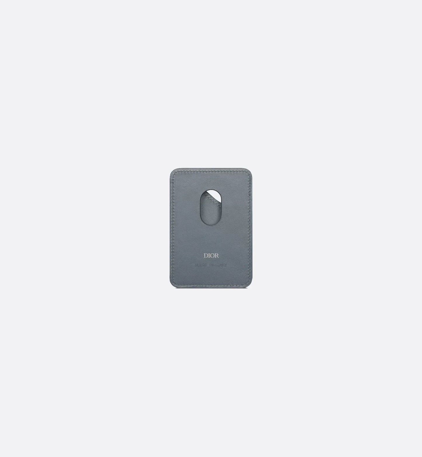 Saddle Magnetic Card Holder Deep Gray Luxury DiorGravity Leather