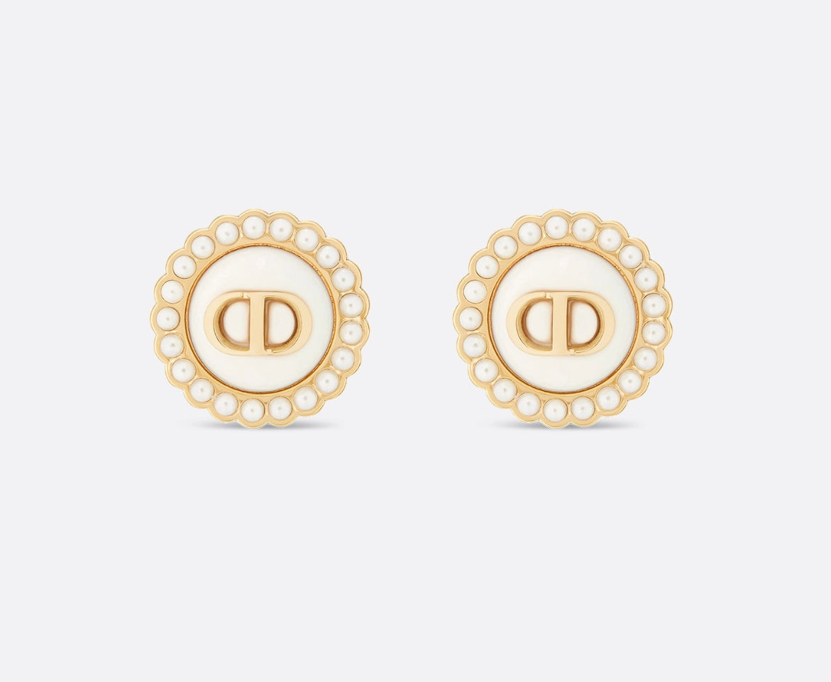 Dior Petit CD Baroque Stud Earrings