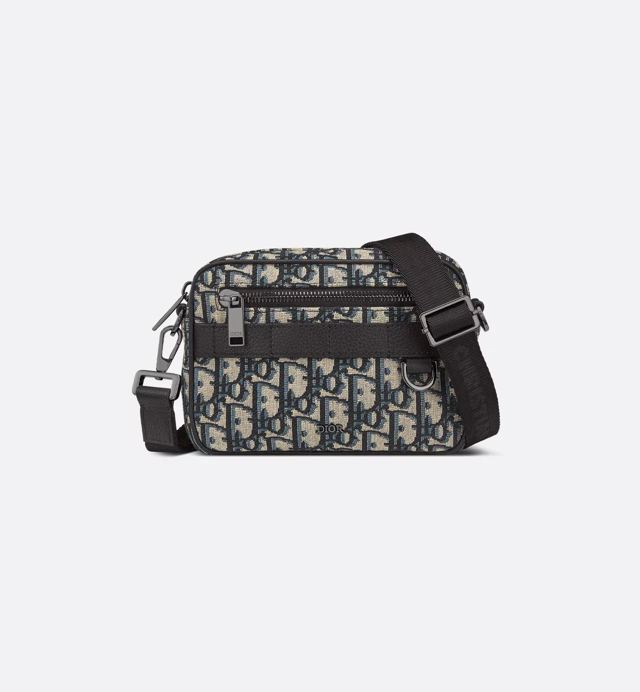 Mini Safari Bag with Strap Beige and Black Luxury Dior Oblique Jacquard