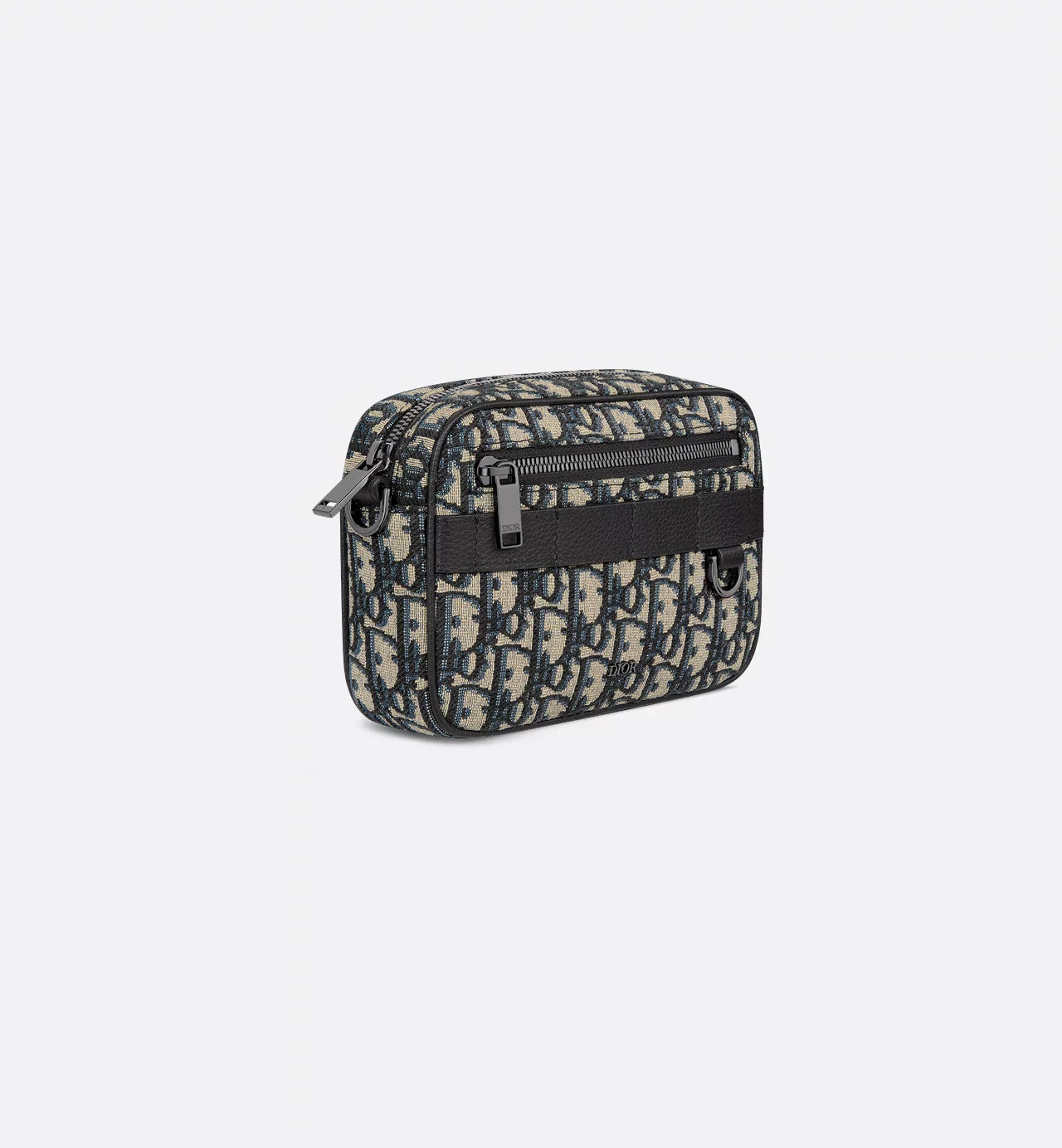 Mini Safari Bag with Strap Beige and Black Luxury Dior Oblique Jacquard