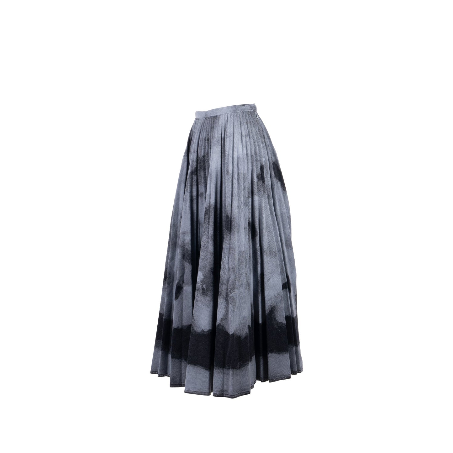 Luxury Dior size 34 Tie-dye print skirt cotton grey / black