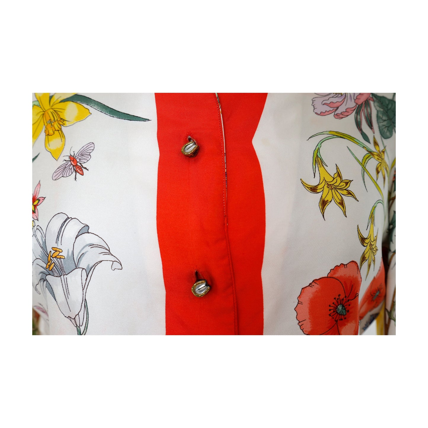 Luxury Gucci Trending 2025 Vintage Flora Silk Shirt - '60s