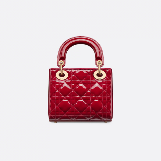 Mini Lady Luxury Dior Bag Cherry Red Patent Cannage Calfskin