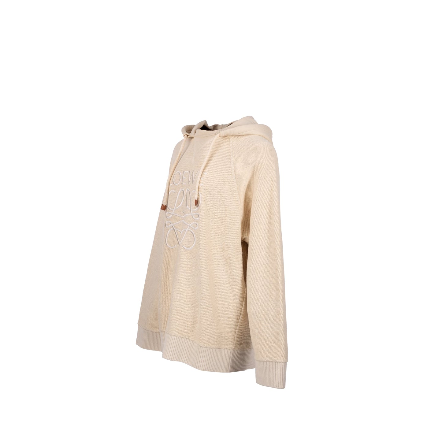 Loewe Size M Logo Embroidered hoodie light beige