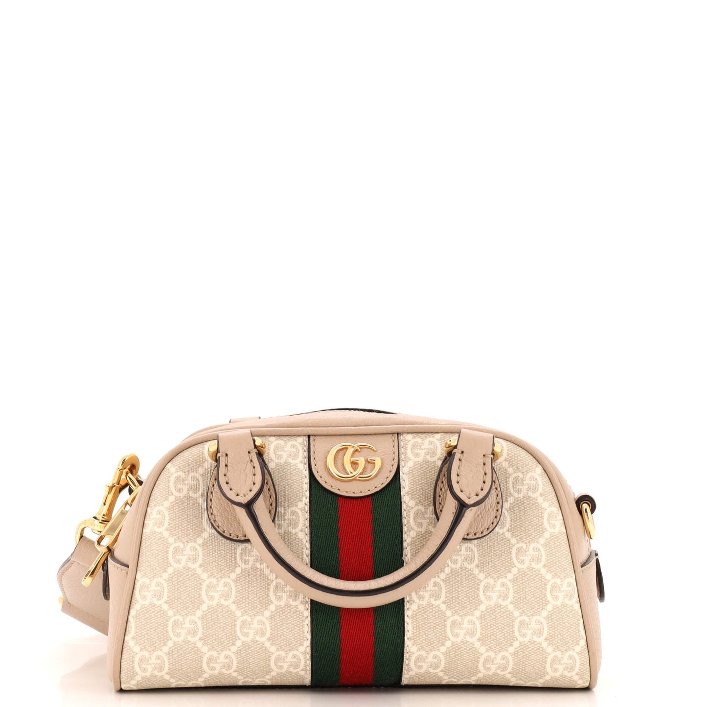 Luxury Gucci Trending 2025 Ophidia Convertible Boston Top Handle Bag GG Coated Canvas Mini