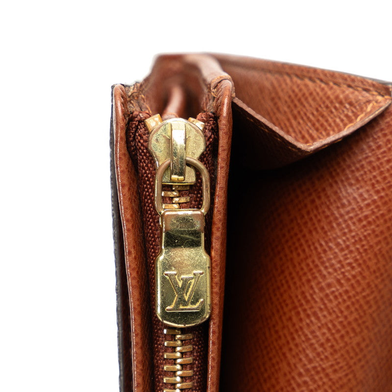 Louis Vuitton Monogram Portemone Vie Trezor Double Fed Wallet M61730 Brown PVC Leather  Louis Vuitton