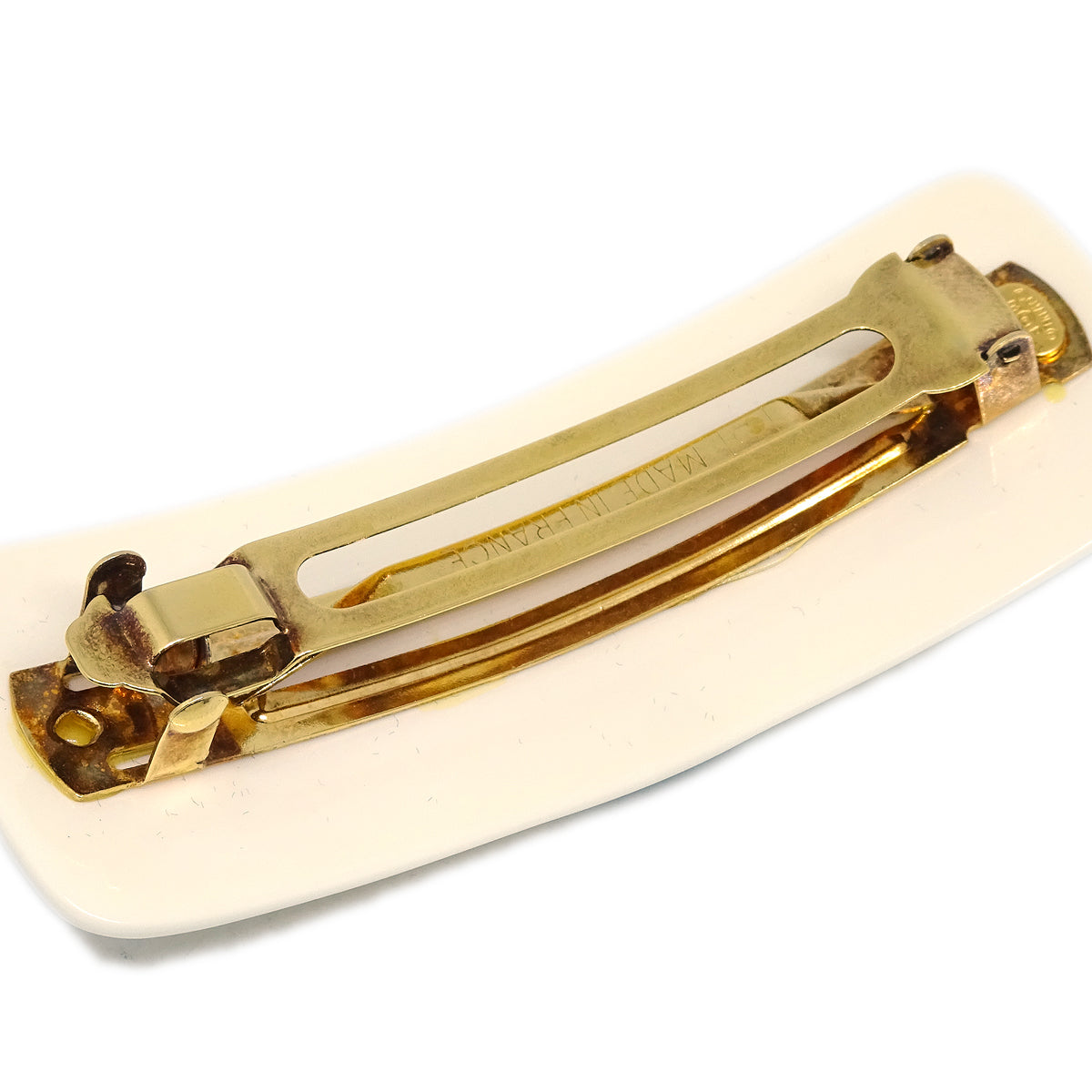 Chanel Hair Clip Hairpin Barrette White 01P