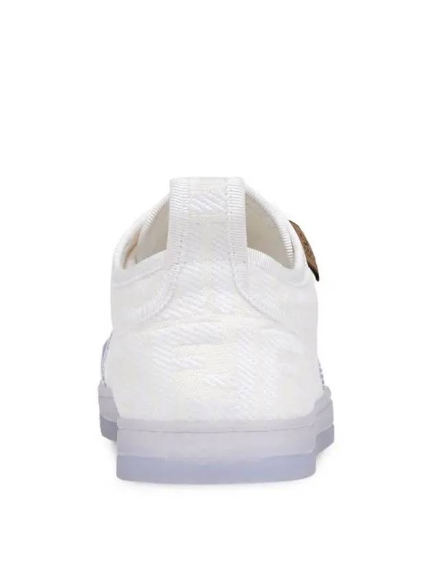 Luxury Fendi Women's FF Logo Canvas Low Top Sneakers White