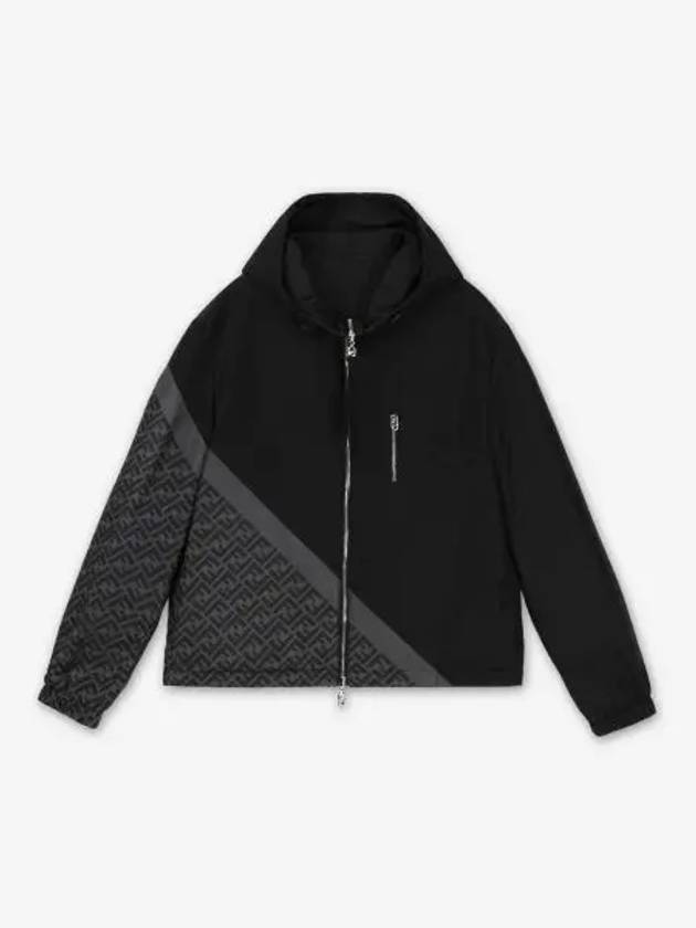 Luxury Fendi Nylon Windbreaker Jacket Black