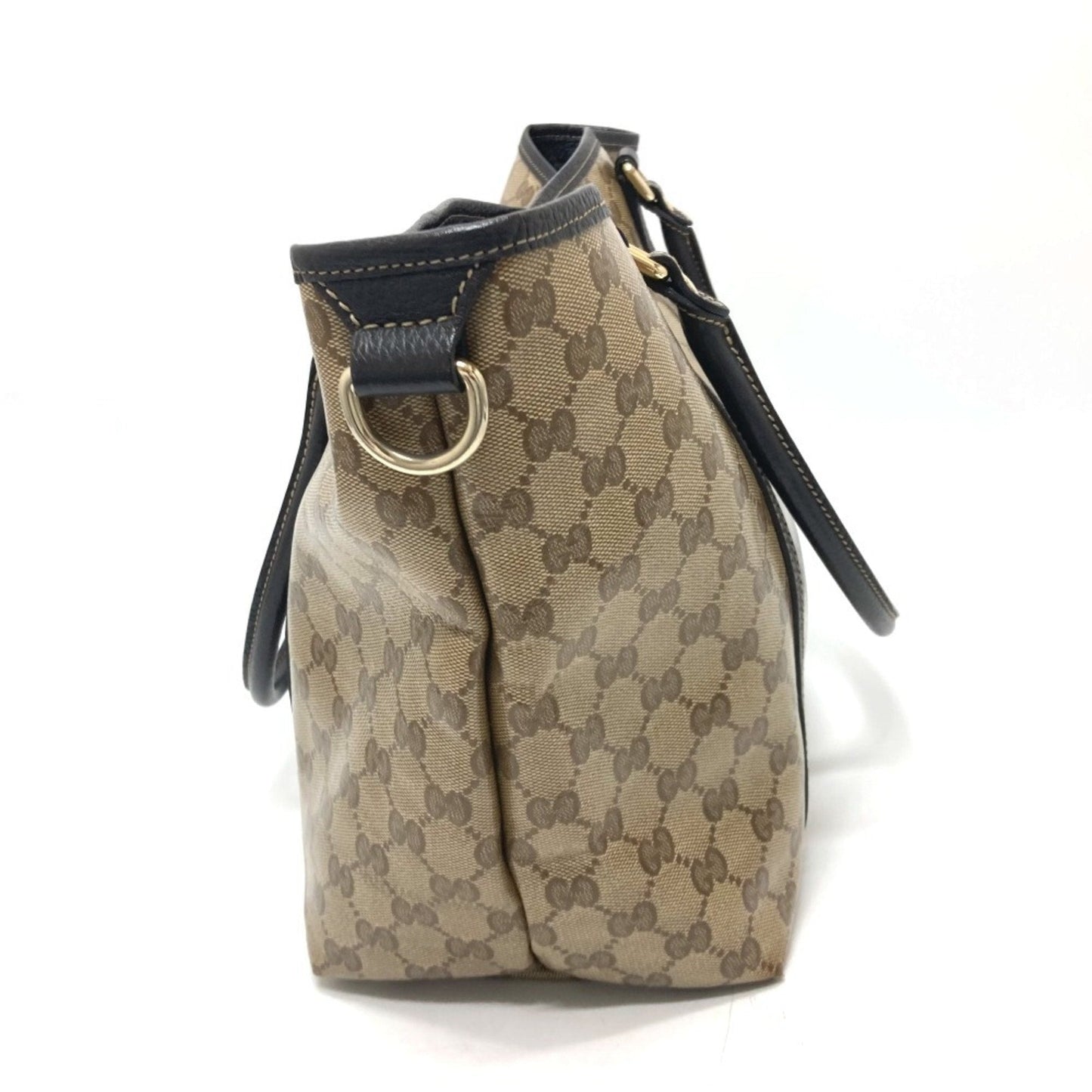 Gucci Gg Crystal   Leather Coated Canvas Handbag Tote Bag