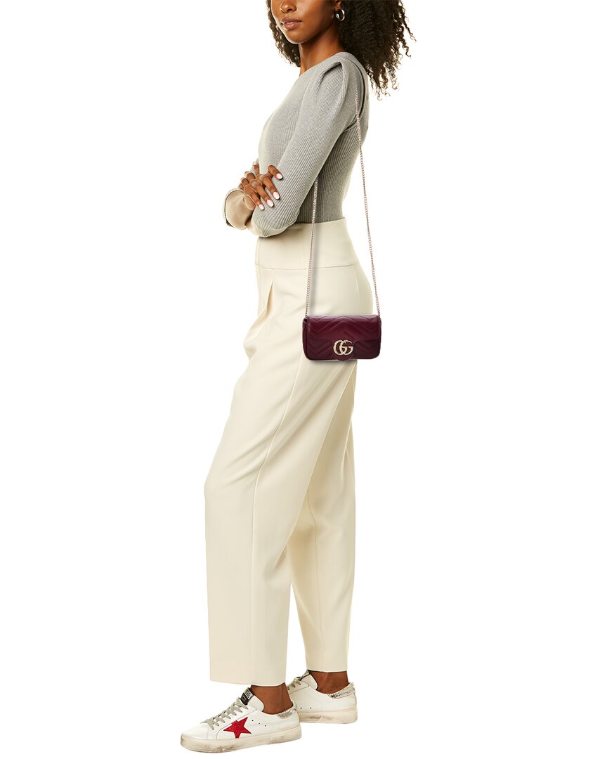 Luxury Gucci Trending 2025 GG Marmont Super Mini Matelasse Leather Shoulder Bag