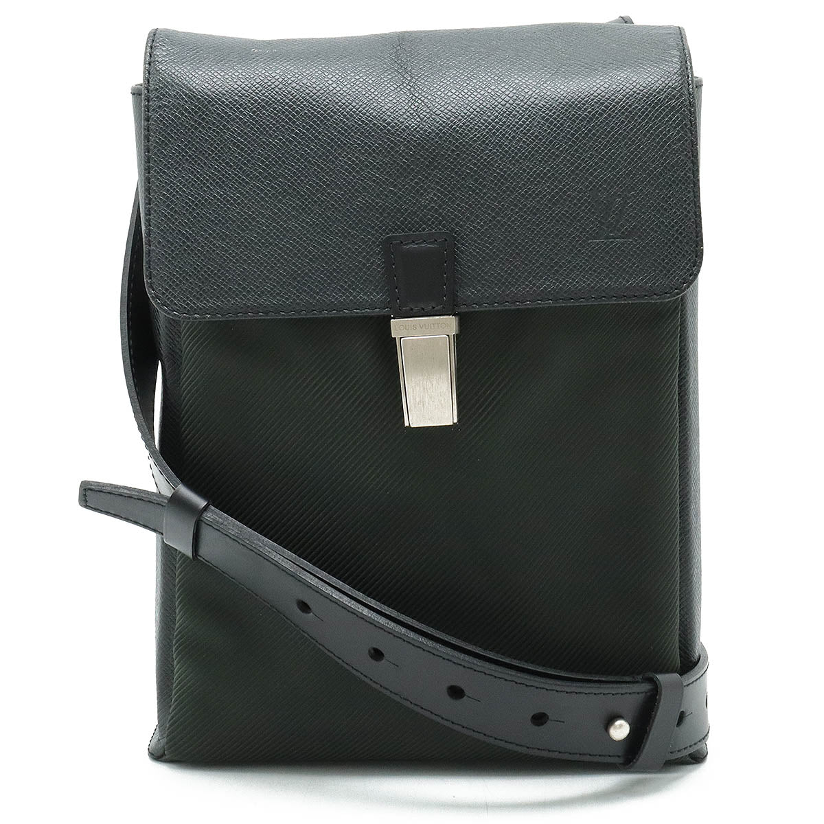 LOUIS VUITTON Louis Vuitton Taiga Salatov PM Shoulder Bag Pulled Canvas Leather  Black M30892