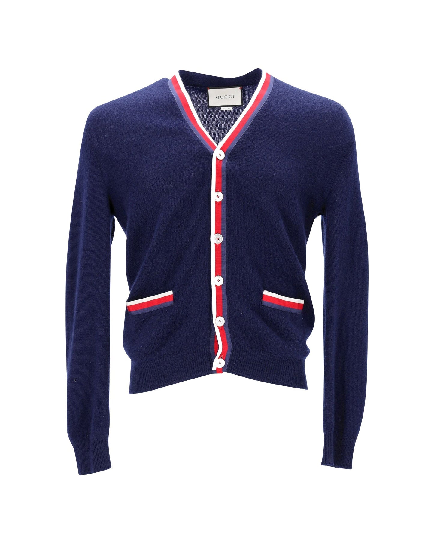 Luxury Gucci Trending 2025 Button-Front Cardigan in Navy Blue Cashmere
