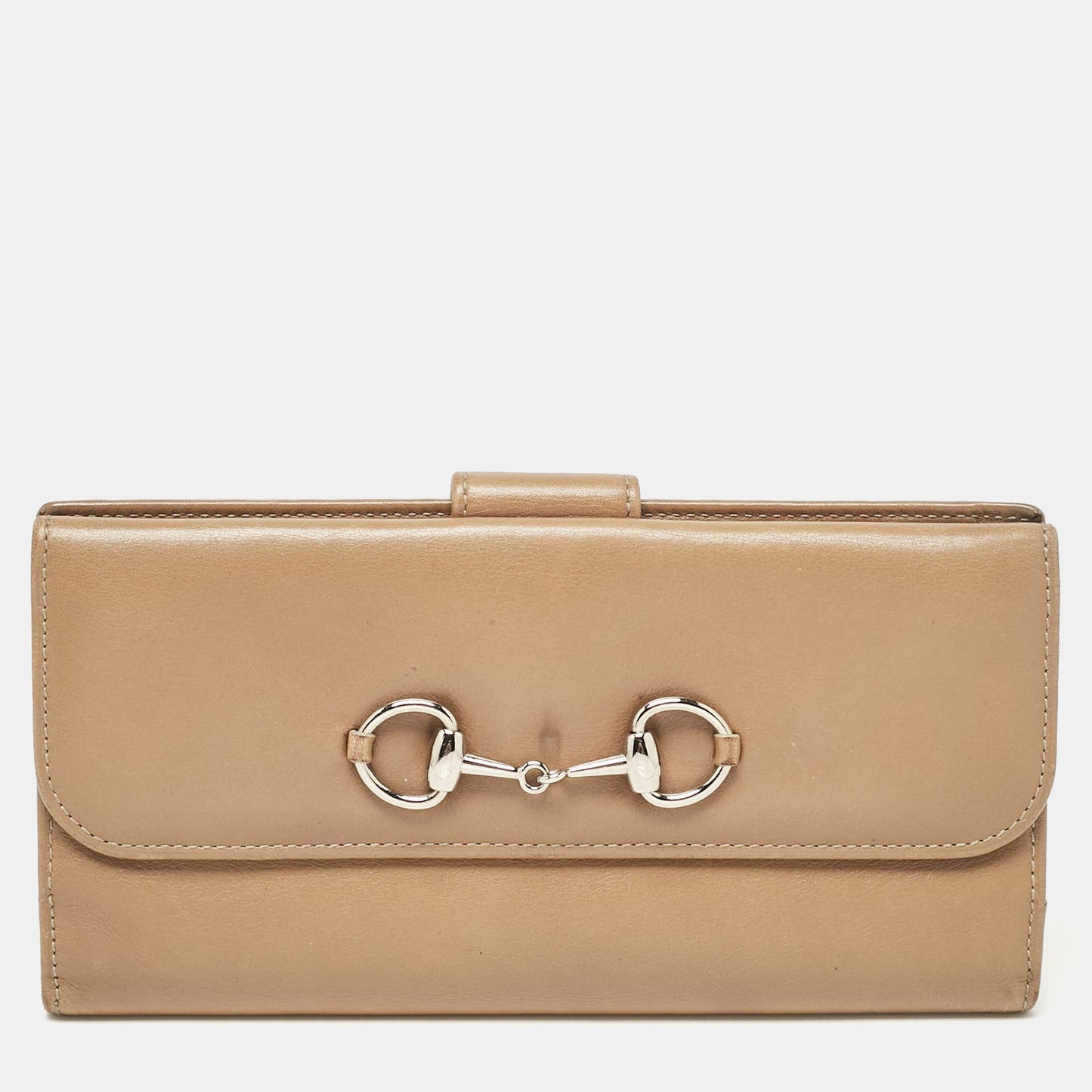 Luxury Gucci Trending 2025 Brown Leather Horsebit Continental Wallet