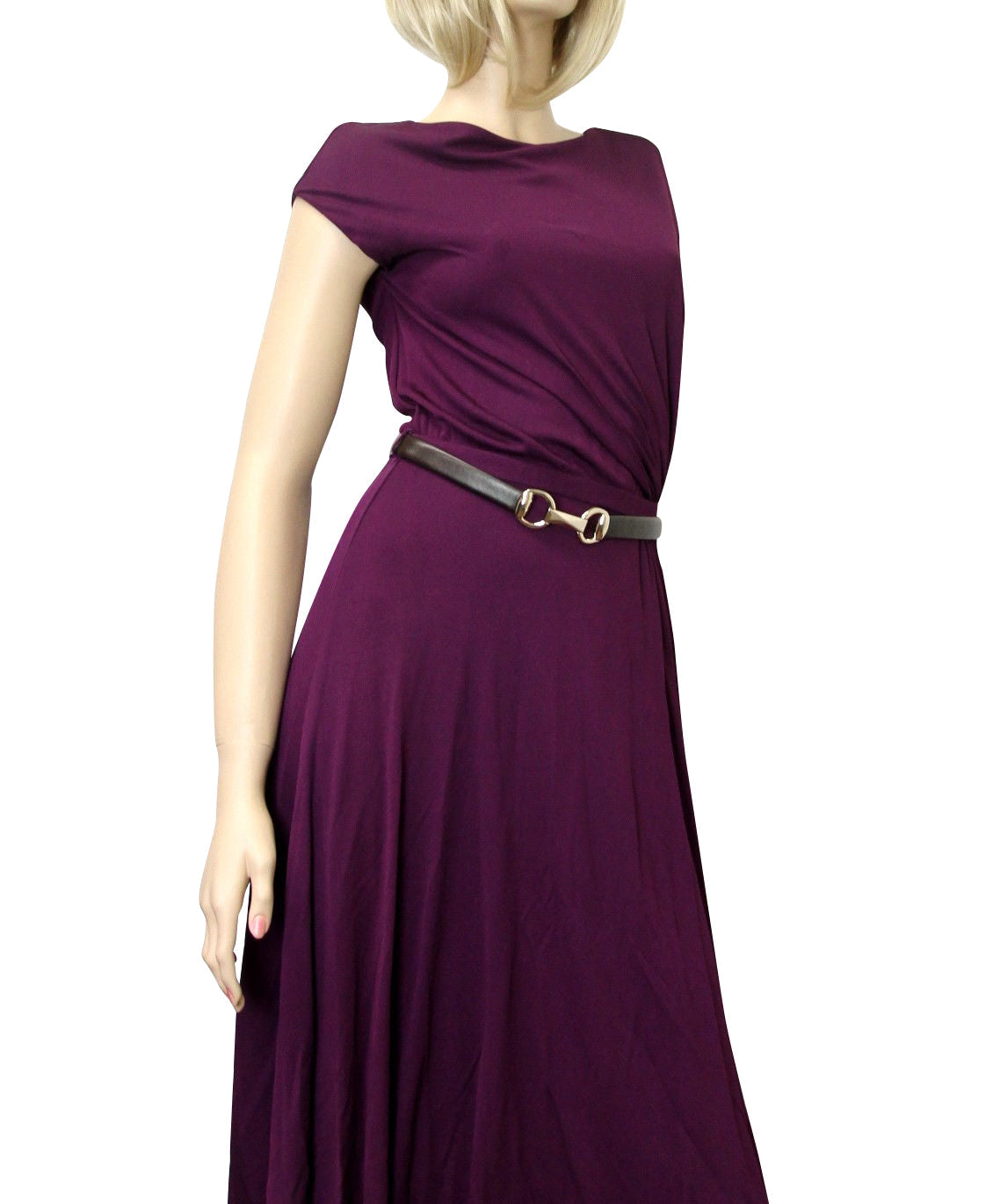 Gucci Women's  Rayon Runway Dress with Leather Belt
