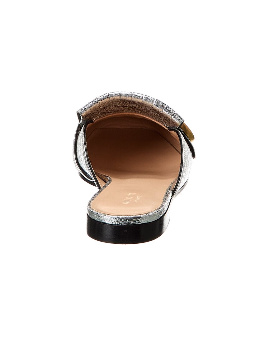 Gucci GG Marmont Metallic Leather Slipper