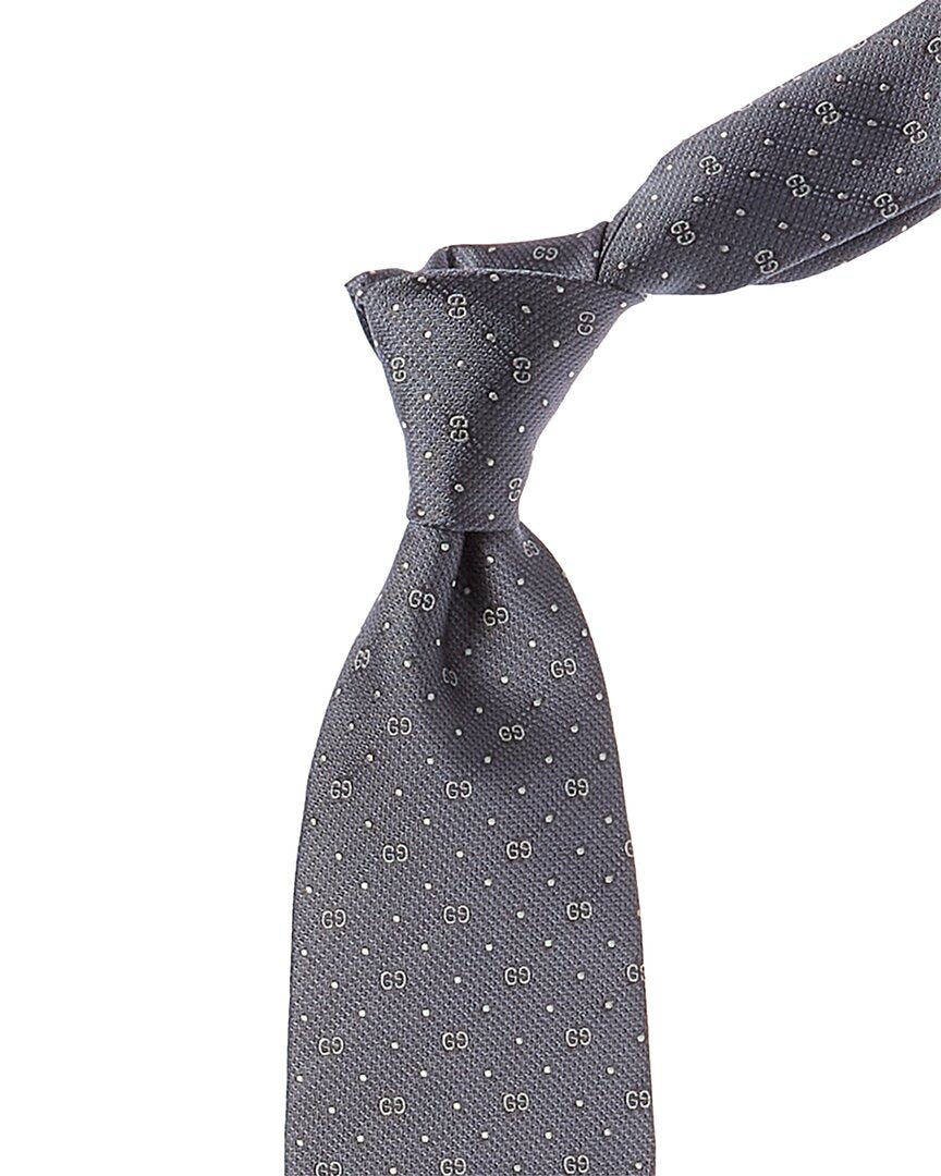 Luxury Gucci Trending 2025 Grey GG Silk Tie